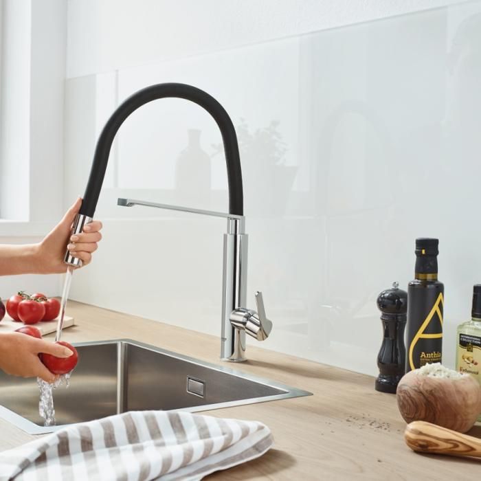 Rubinetto da cucina GROHE Feel, con doccetta estraibile, bocca a U, deviatore a 2 getti, 31489000