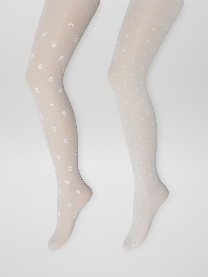 Conjunto de 2 medias ligeras estampadas - ROSA