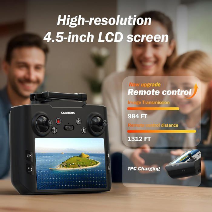 Dron GPS TRAHOO - Modelo profesional - Pantalla HD de 4,5