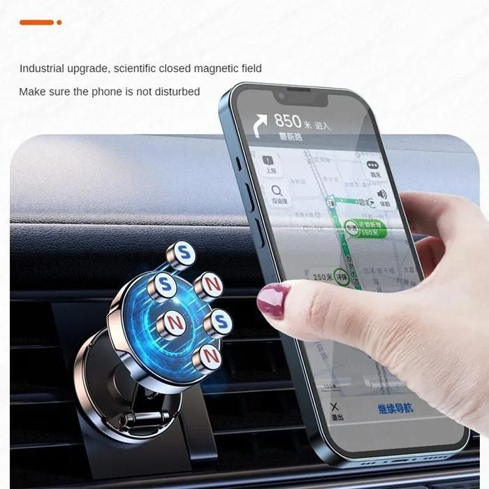 Suporte magnético para celular no carro, ímã potente, suporte para GPS para iPhone 14, 13, 12 Pro, X, Xiaomi, Samsung, LG, preto.