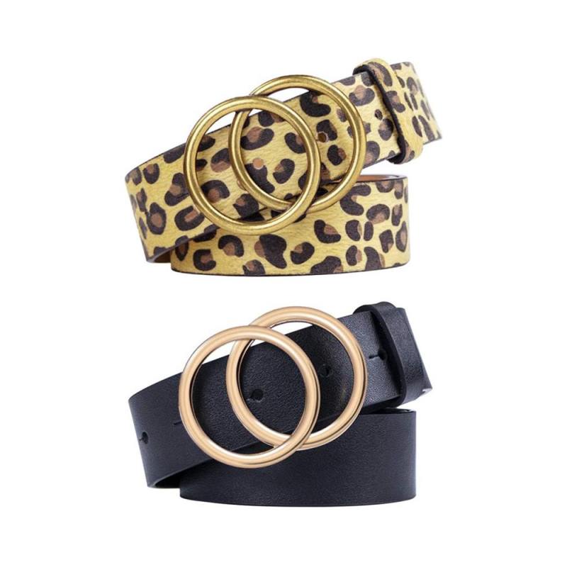 Ceinture en cuir pour femme, idéale pour jeans et robes, avec boucle double anneau, par LOKLIK