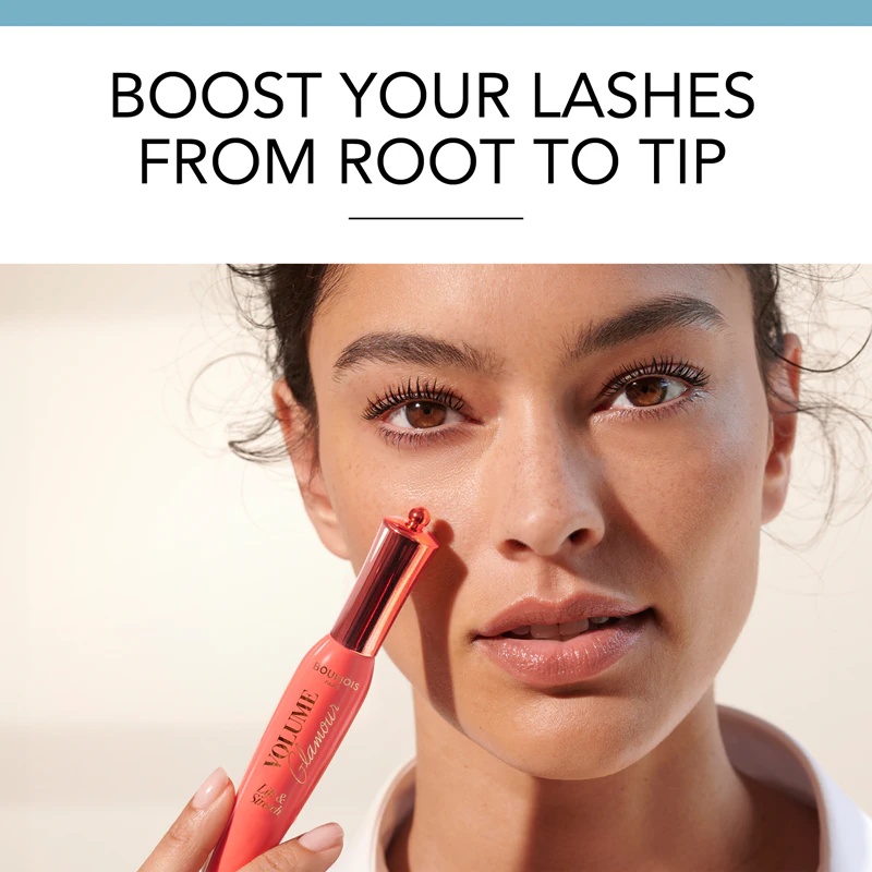 „Bourjois Volume Glamour Lift & Stretch“ blakstienų tušas, kuris riesti ir suteikia blakstienų apimtį.