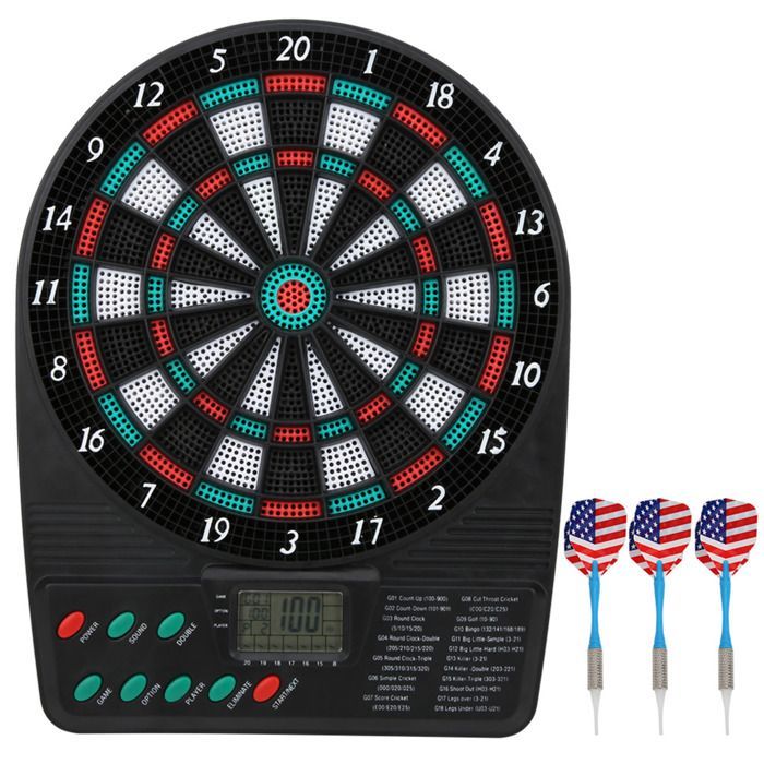 Juego electrónico de dardos con puntuación automática, juego de dardos blandos, diversión familiar, entretenimiento dirigido.