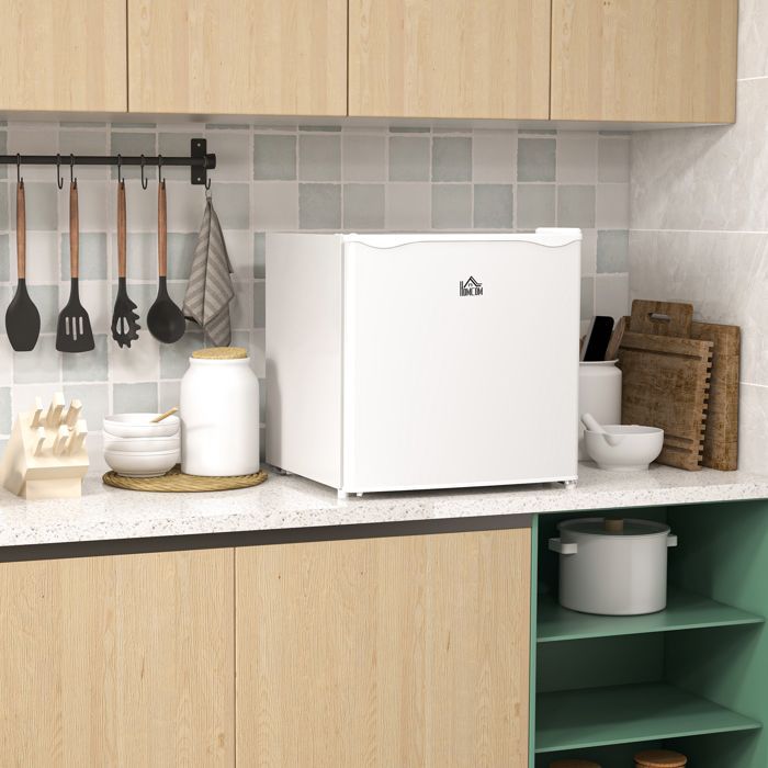 Mini congélateur Température Réglable de -14 à -24°C Compact 35L - étagère Amovible - Porte réversible Classe E Blanc