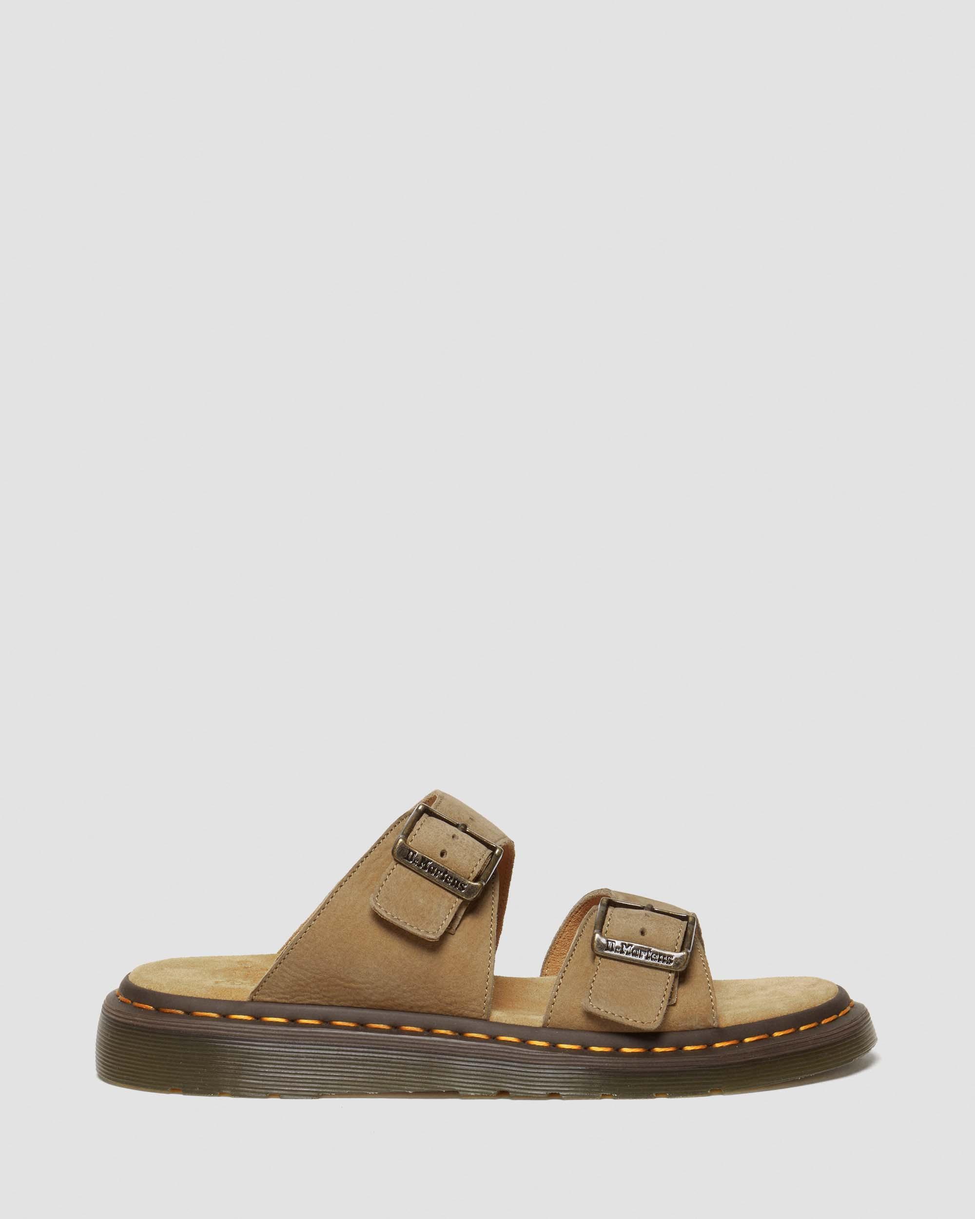 Josef Nubuck Leather Buckle Slide Sandals