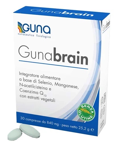 GUNA Nahrungsergänzungsmittel zur Steigerung der Konzentrationsfähigkeit, 30 Tabletten. GUNA unterstützt die kognitiven Funktionen.