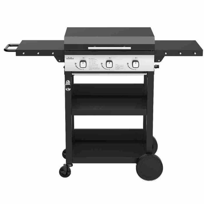 BIGHORN Plancha gaz de 3 brûleurs avec chariot et couvercle;7.2kw