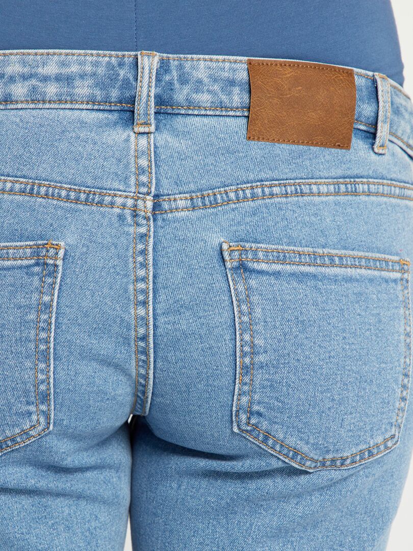 Calça jeans flare para gestantes - AZUL