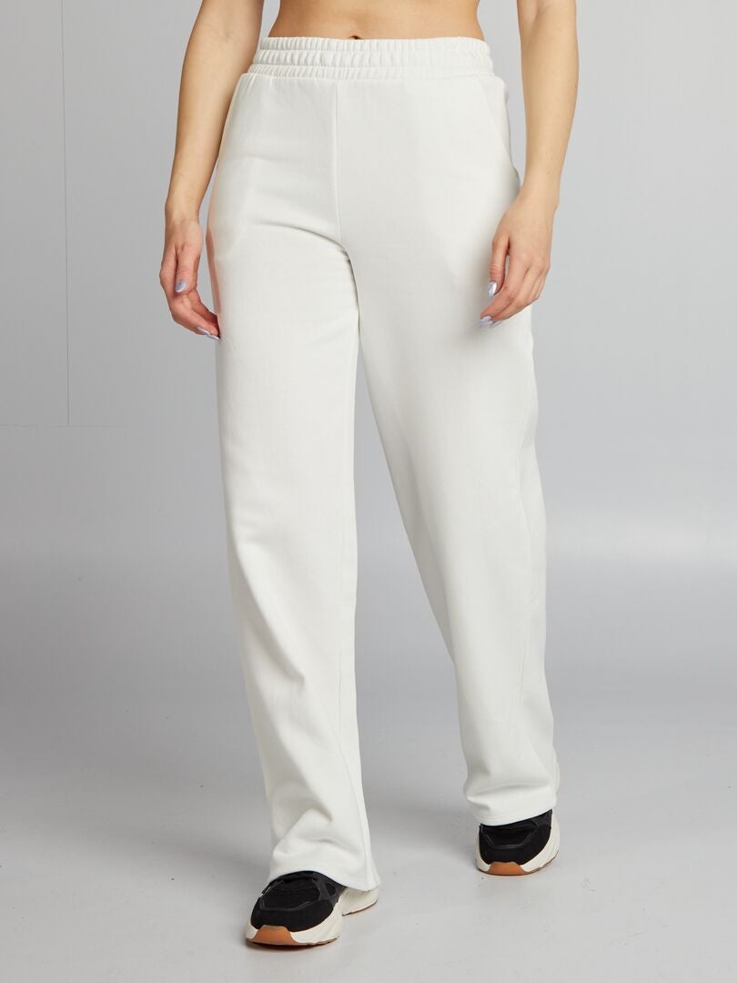Joggingbroek met wijde pijpen - BEIGE