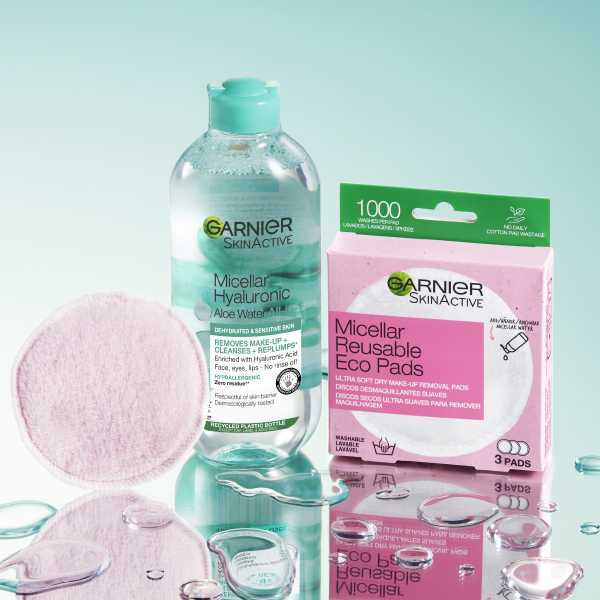 Acqua micellare Garnier con acido ialuronico e aloe vera, detergente viso
