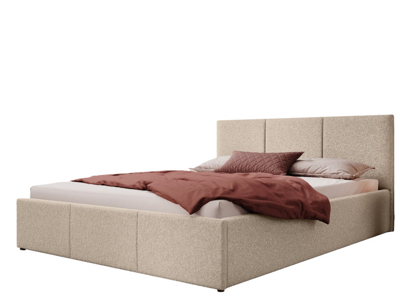 Łóżko tapicerowane z pojemnikiem SFG0111 | 140x200 | Boucle | Beż