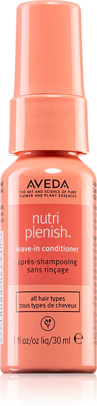 Aveda Nutriplenish™ bezoplachový kondicionér, vyhladzujúci a vyživujúci tepelne ochranný mliečny sprej