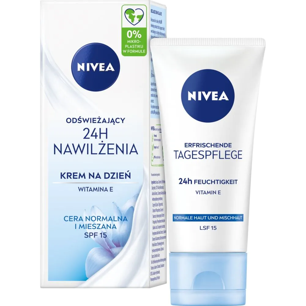 Nivea 24h Nawilżenia Odświeżający krem na dzień do cery normalnej i mieszanej