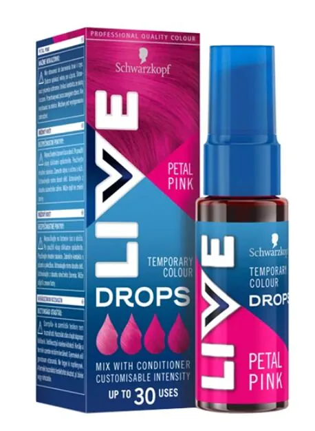 Schwarzkopf Live Drops Petal Pink - zmywanla farba do włosów 30 ml