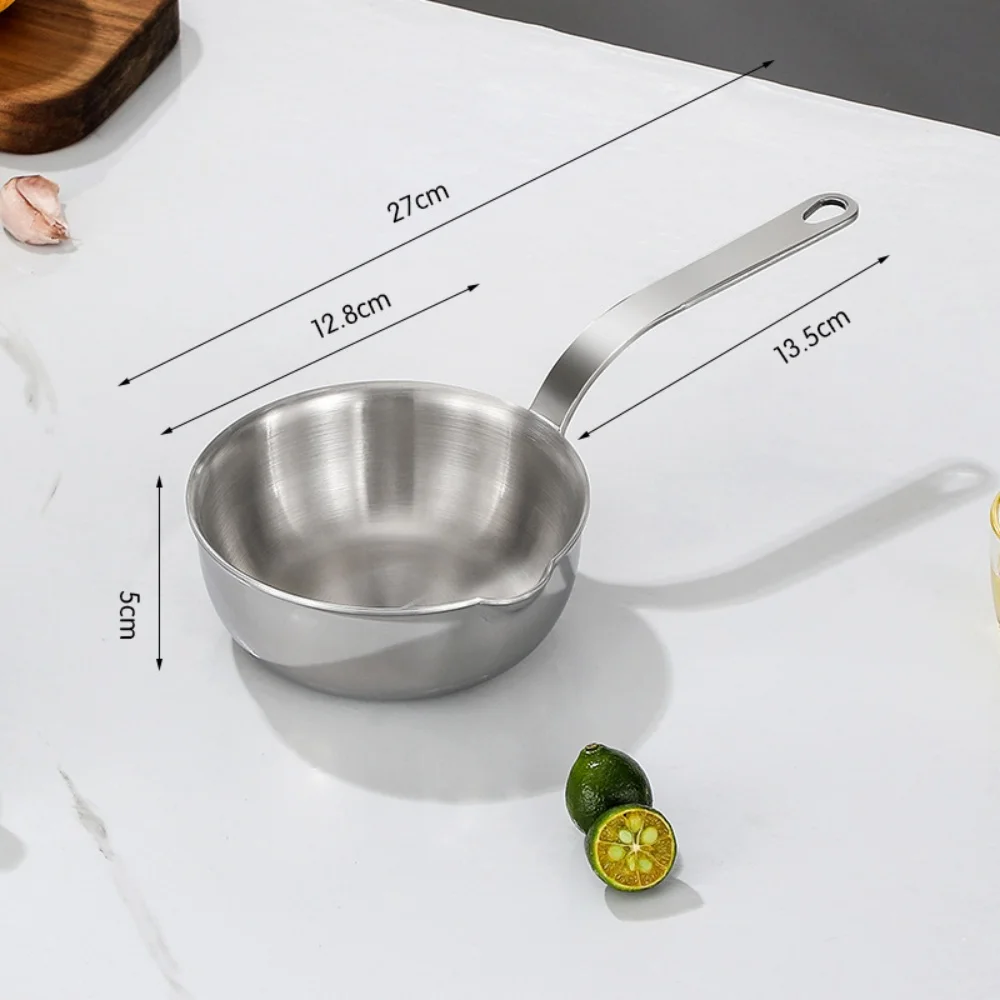 Casserole en acier inoxydable 12 cm, mini-marmite à soupe et à lait, poêle à œufs, casserole résistante aux brûlures, accessoires de cuisine