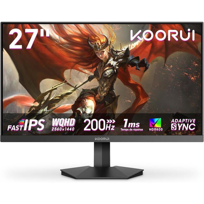 Monitor para PC Gamer - ETHNICS ORIGINS - 27 pulgadas - IPS QHD rápido 2560x1440 - 200Hz - 1ms GTG