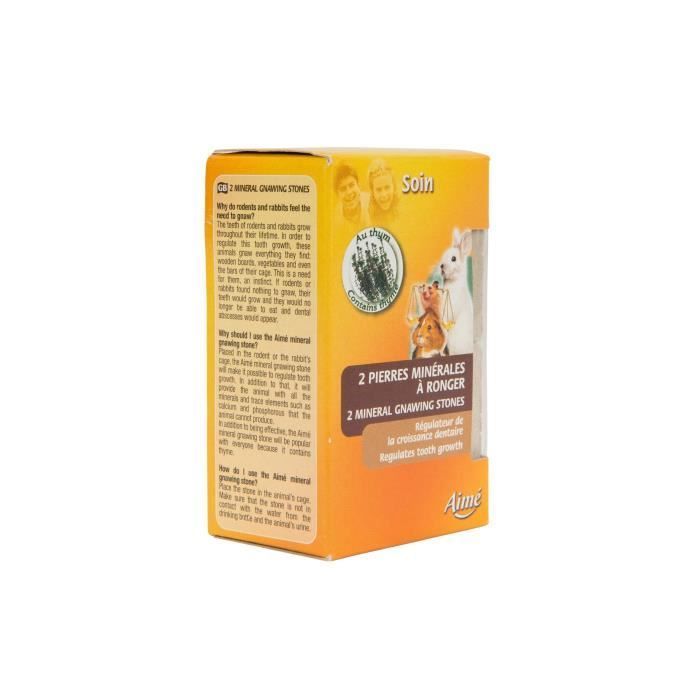 AIME Care 2 Piedras Minerales para Masticar con Aroma a Tomillo - Para Roedores - 205 g