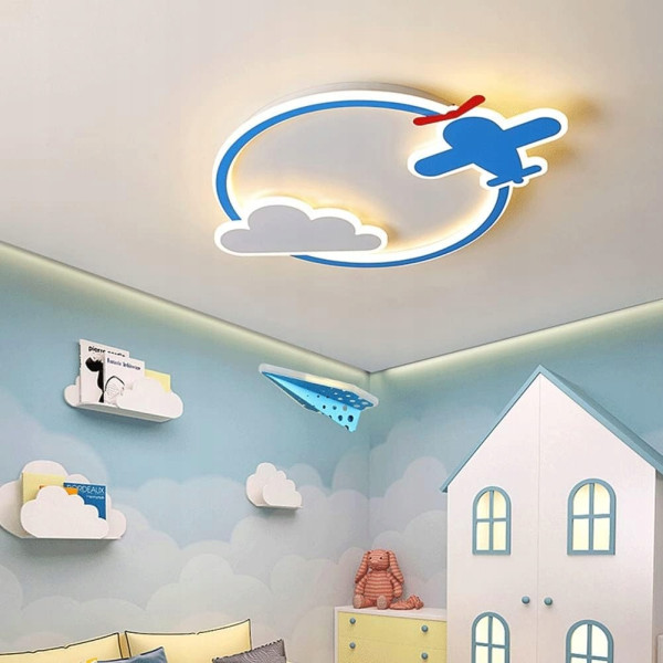 Lampa sufitowa dziecięca żyrandol LED samolot chmura nowość