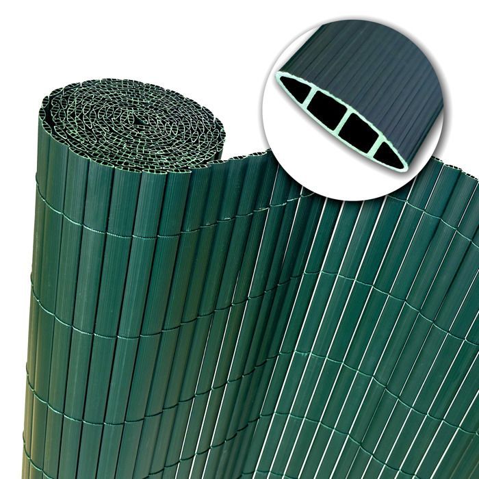 Double-sided PVC reed screening, Green, 150 x 500 cm