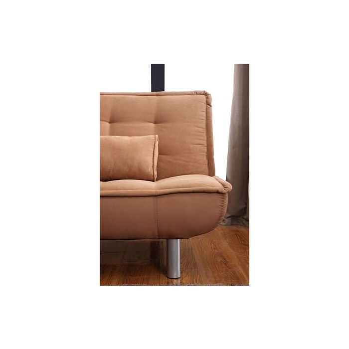 Sofá de tela con mecanismo clic-clac - OFERTA - ÚNICO - MISHAN - 3 plazas - Caramelo - Contemporáneo