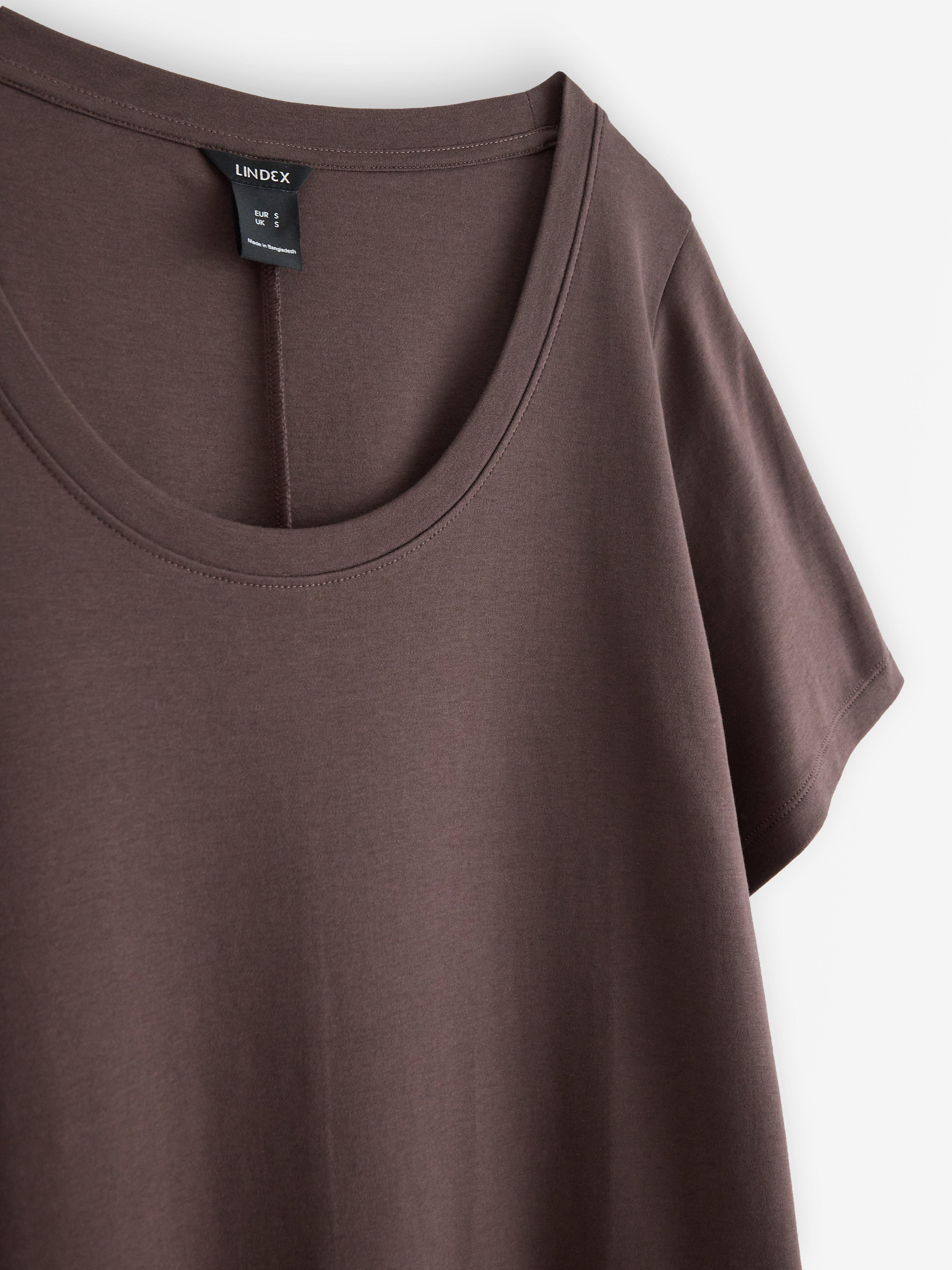 Midiklänning i trikå Dark brown