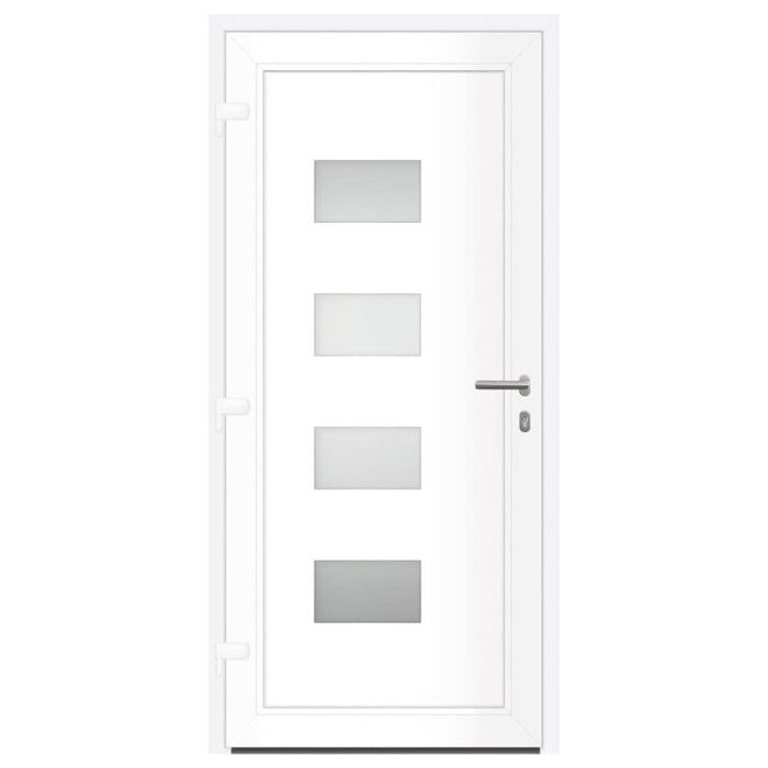 vidaXL Front Door White 100x210 cm Aluminium and PVC 3157066