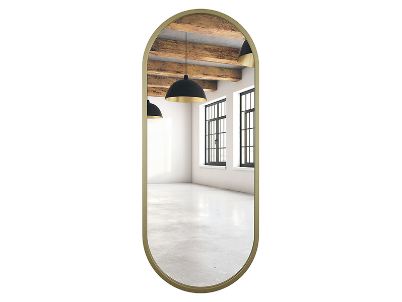 Lustro ścienne złoty mat 45x110