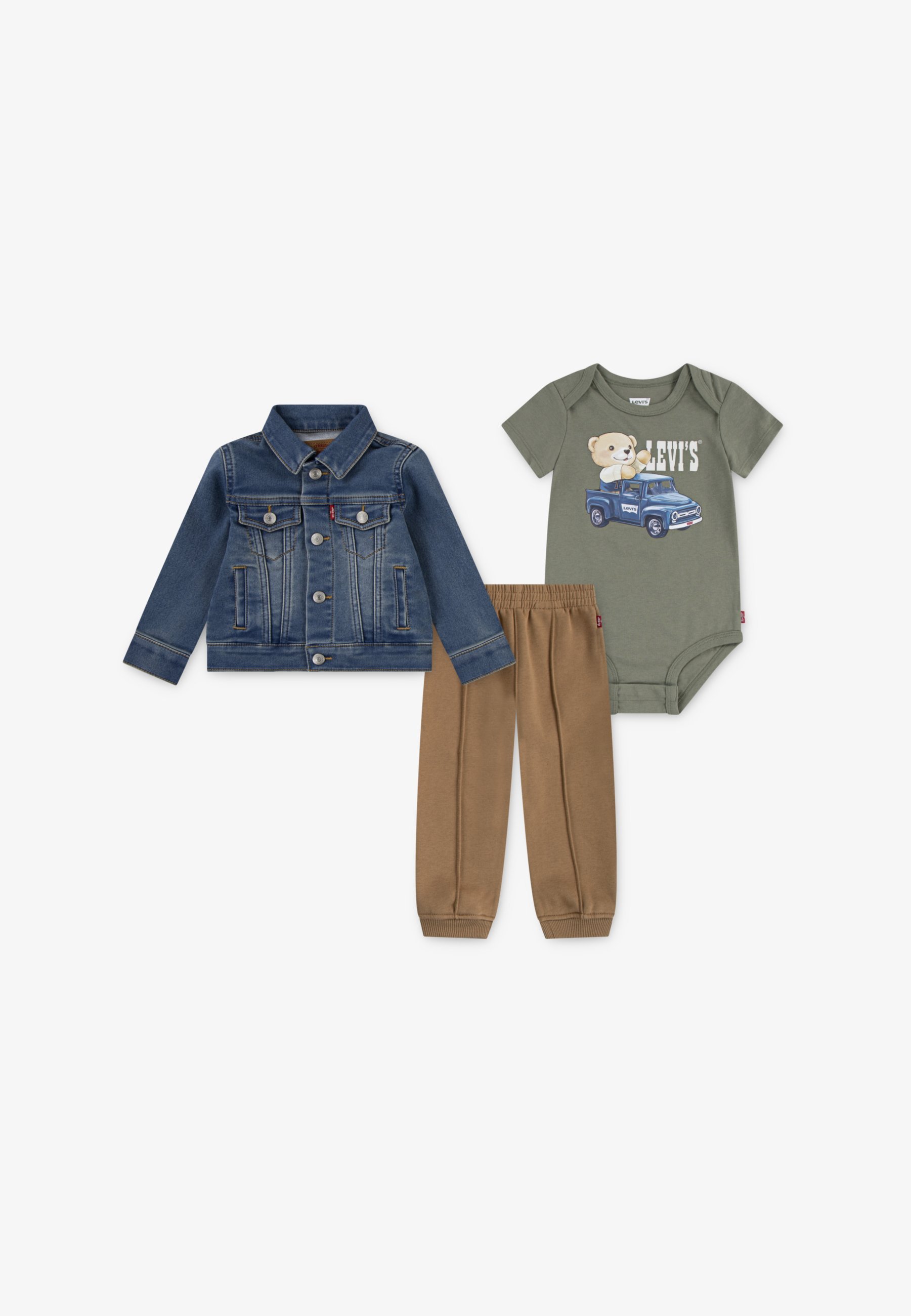 Levi's® TRUCKER BODY EN JOGGER SET UNISEX - Body - diep mosgroen
