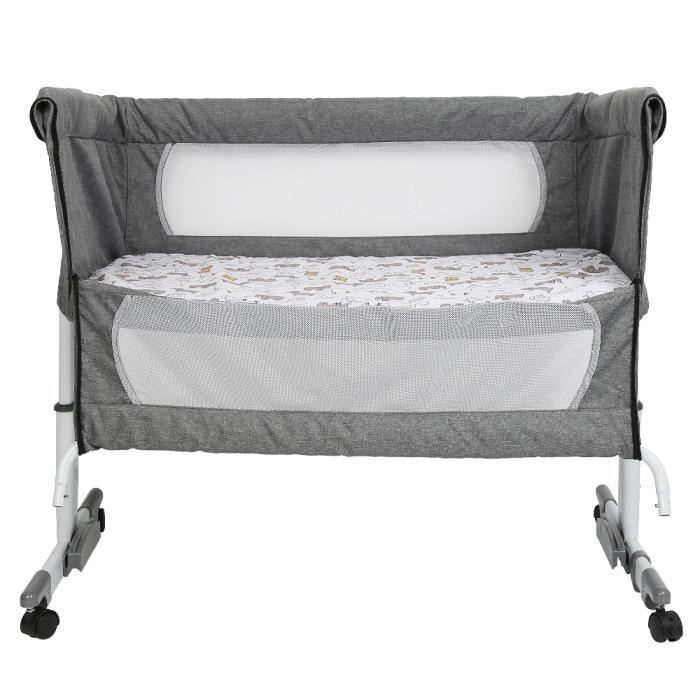 Co-sleeping crib - KELUODAE - Multifunctional adjustable crib for babies - Grey - Adjustable height