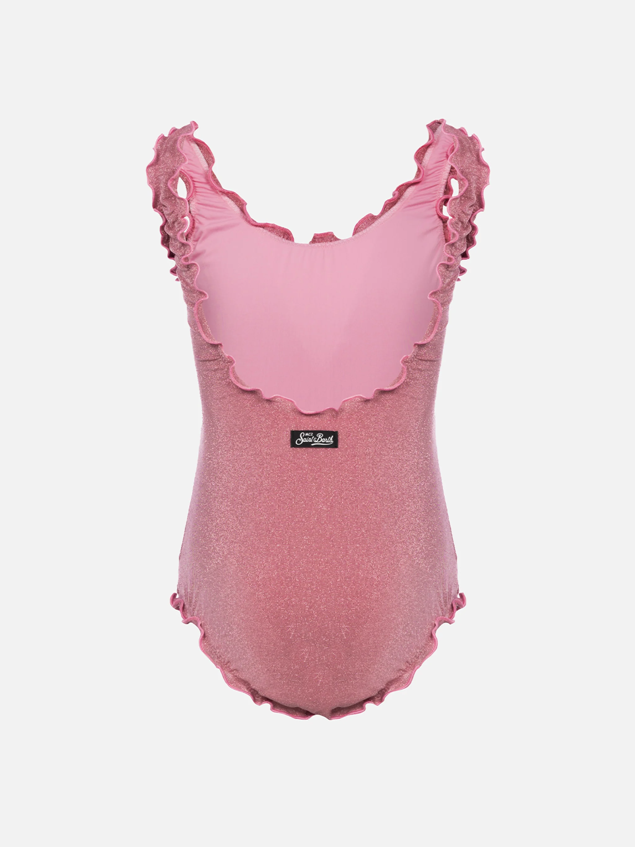 Costume intero Clio in lurex con volant a contrasto