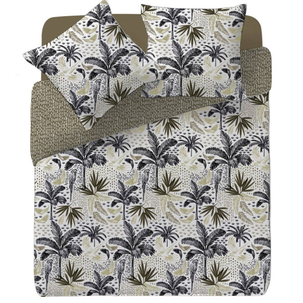Poszwa na kołdrę CUBA, bawełniana, wzór tropikalnych liści, 240 x 220 cm
