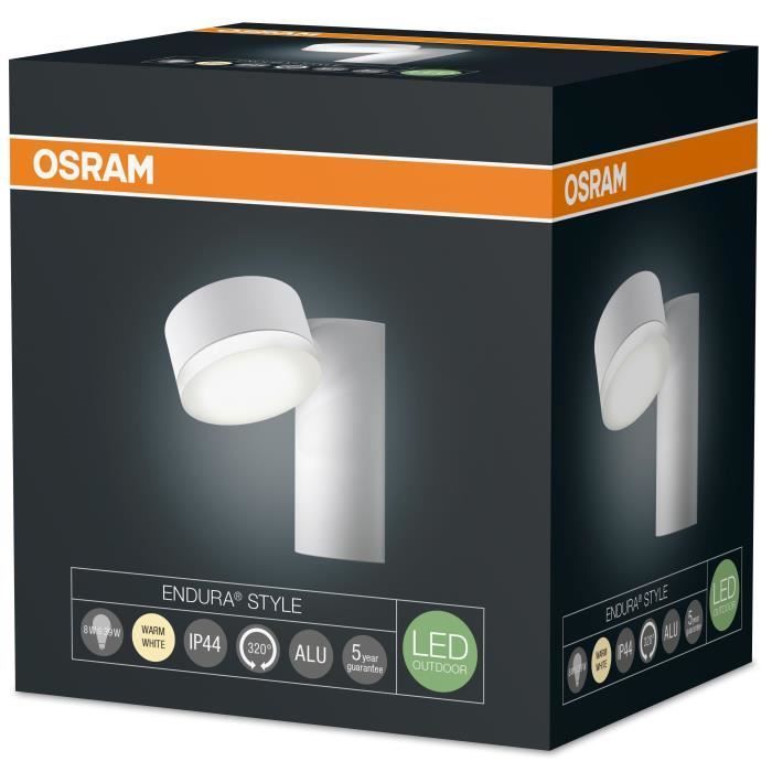 Foco de pared exterior OSRAM Endura Style - 8 W - Redondo - Blanco cálido