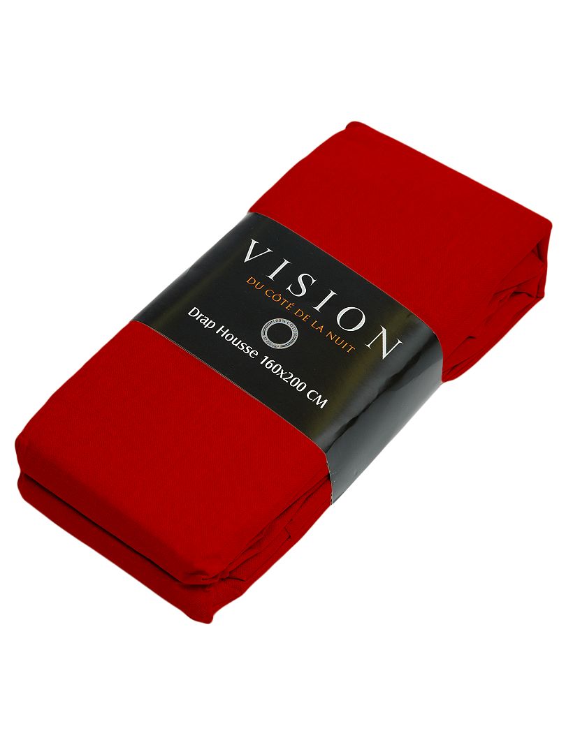 Lençol de elástico liso - vermelho