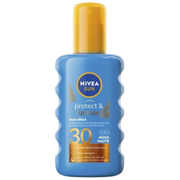 NIVEA Sun Protect & Bronze Ochranný sprej na opaľovanie SPF30 200 ml