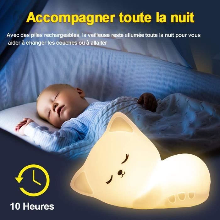 Wiederaufladbares Nachtlicht für Babys und Kinder, tragbares LED-Katzen-Nachtlicht für Mädchen, Jungen und Erwachsene, Silikon-Touch-Nachtlicht