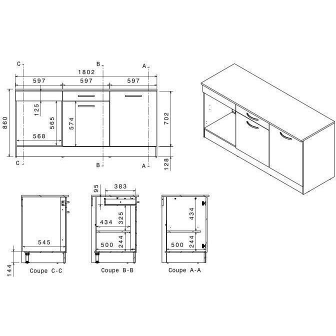 OSLO Complete Kitchen - 180cm Wide - Oak - Worktop Included