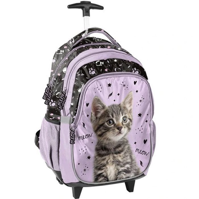 Sac à dos à roulettes Chat Meow 45 CM trolley  - Cartable