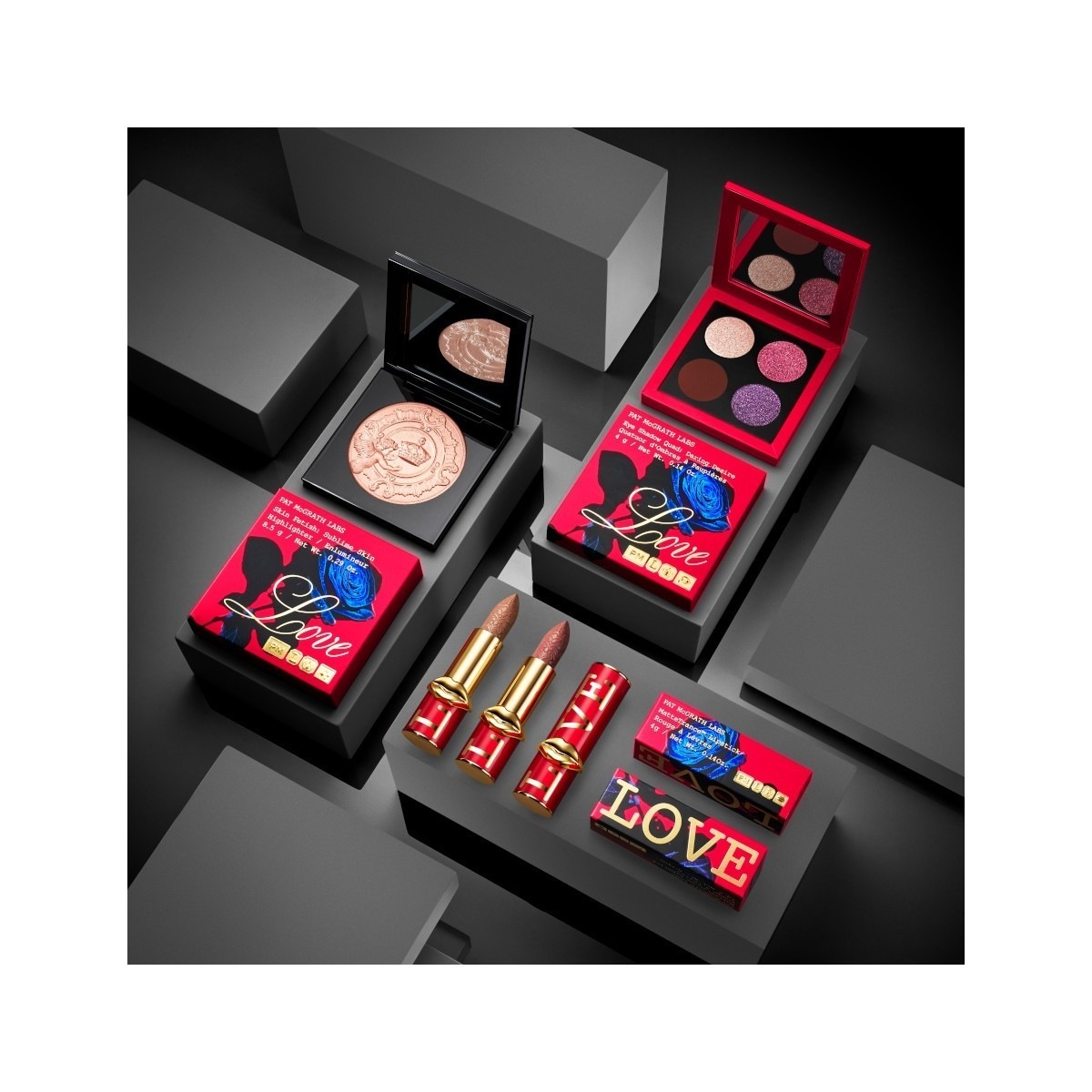 Pat McGrath Labs Eyeshadow Love Collection akių šešėliai keturgubam atspalviui „Daring Desire“ – 5 g