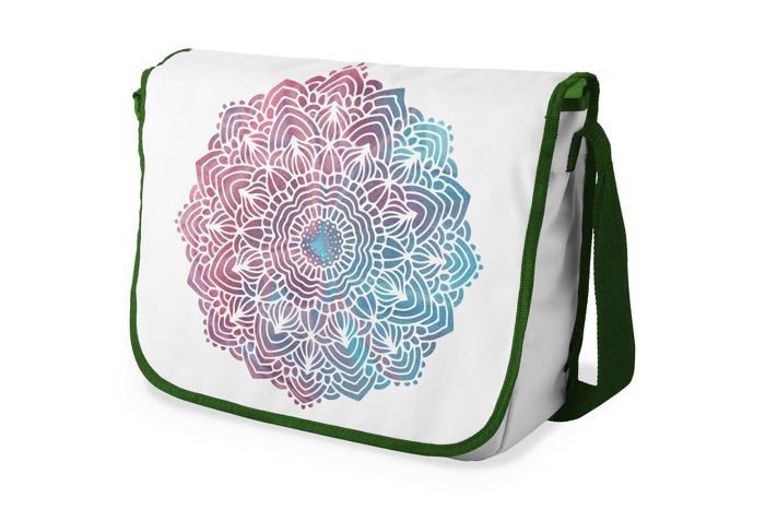 Borsa a tracolla in cotone per bambini Bonamaison - borsa da reporter stampata, tracolla regolabile, 26,8×19,4×4 cm, nera
