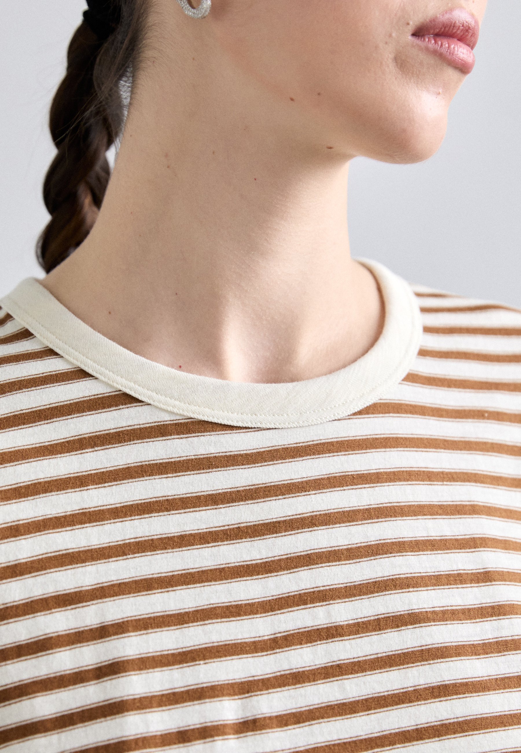 THE SLUB STRIPE TEE - T-shirts med print - light brown rag & bone