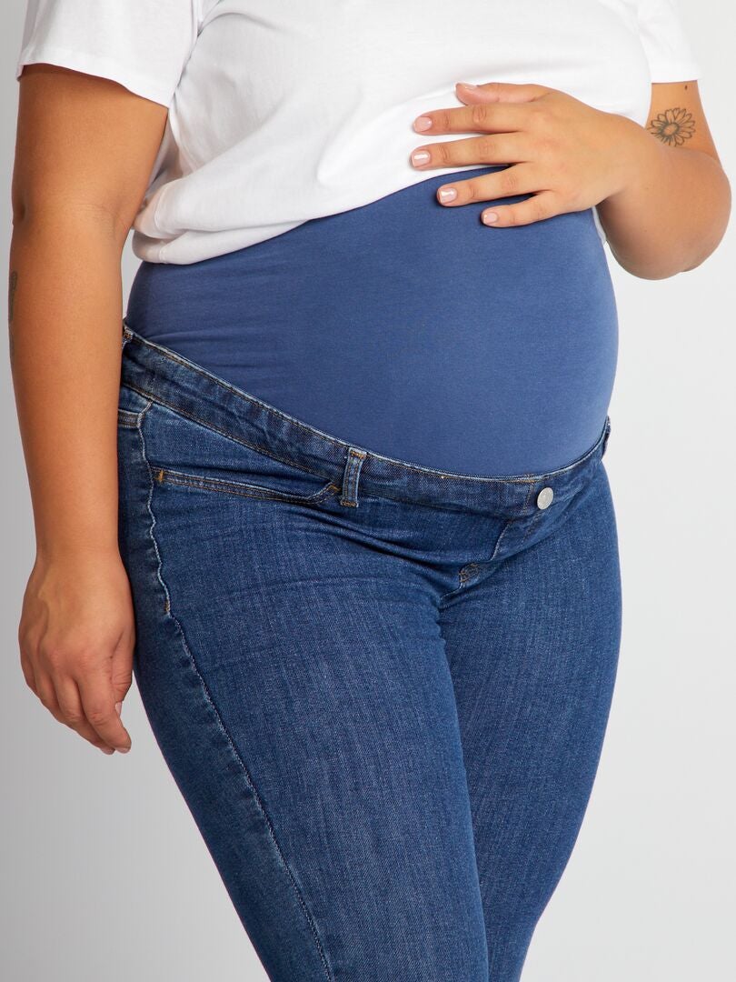 Calça jeans skinny para gestantes - AZUL