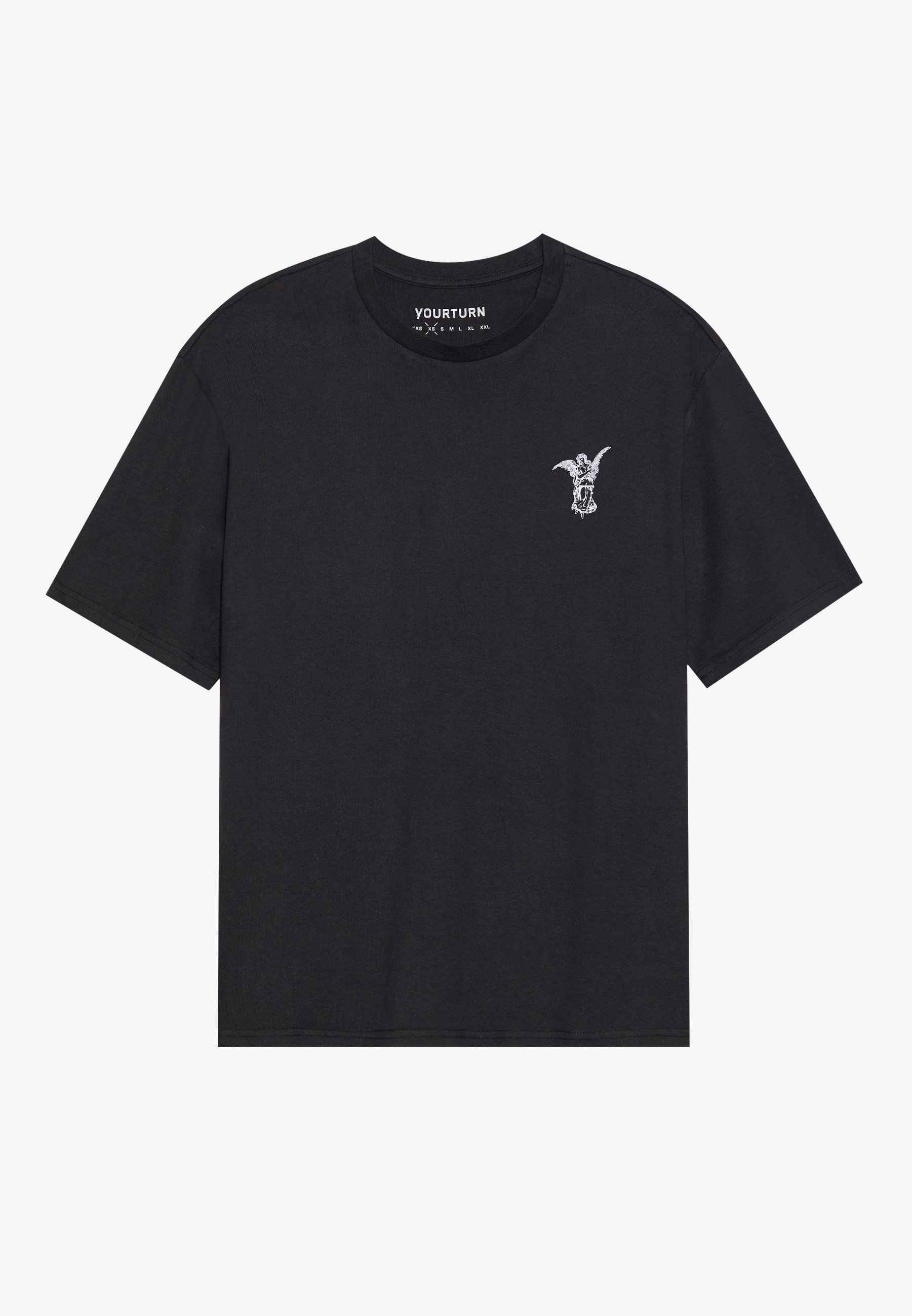 YOURTURN UNISEX 5 PACK - Koszulka z nadrukiem - czekoladowy brąz/promień księżyca/jasna biel/prawdziwa czerń