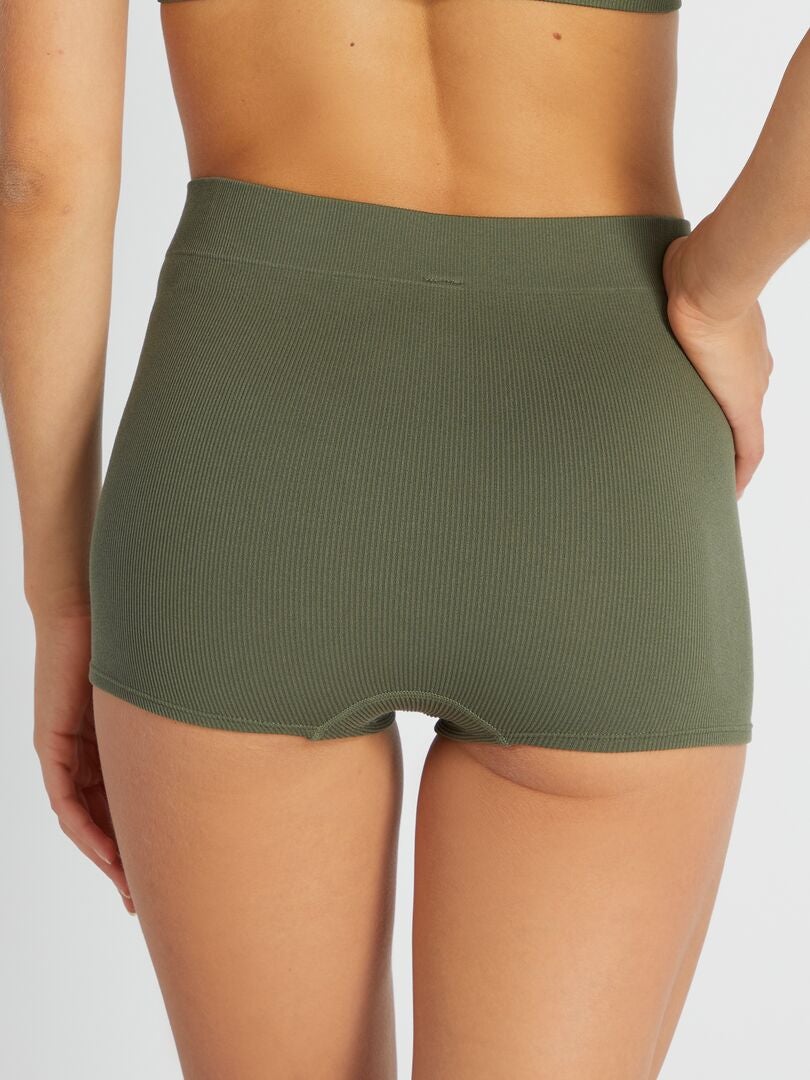 Conjunto de 2 pantalones culotte de punto acanalado - negro
