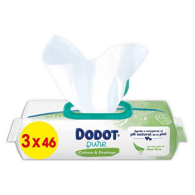 Dodot dětské ubrousky Aqua Pure Aloe Vera balení 3 x 46 kusů