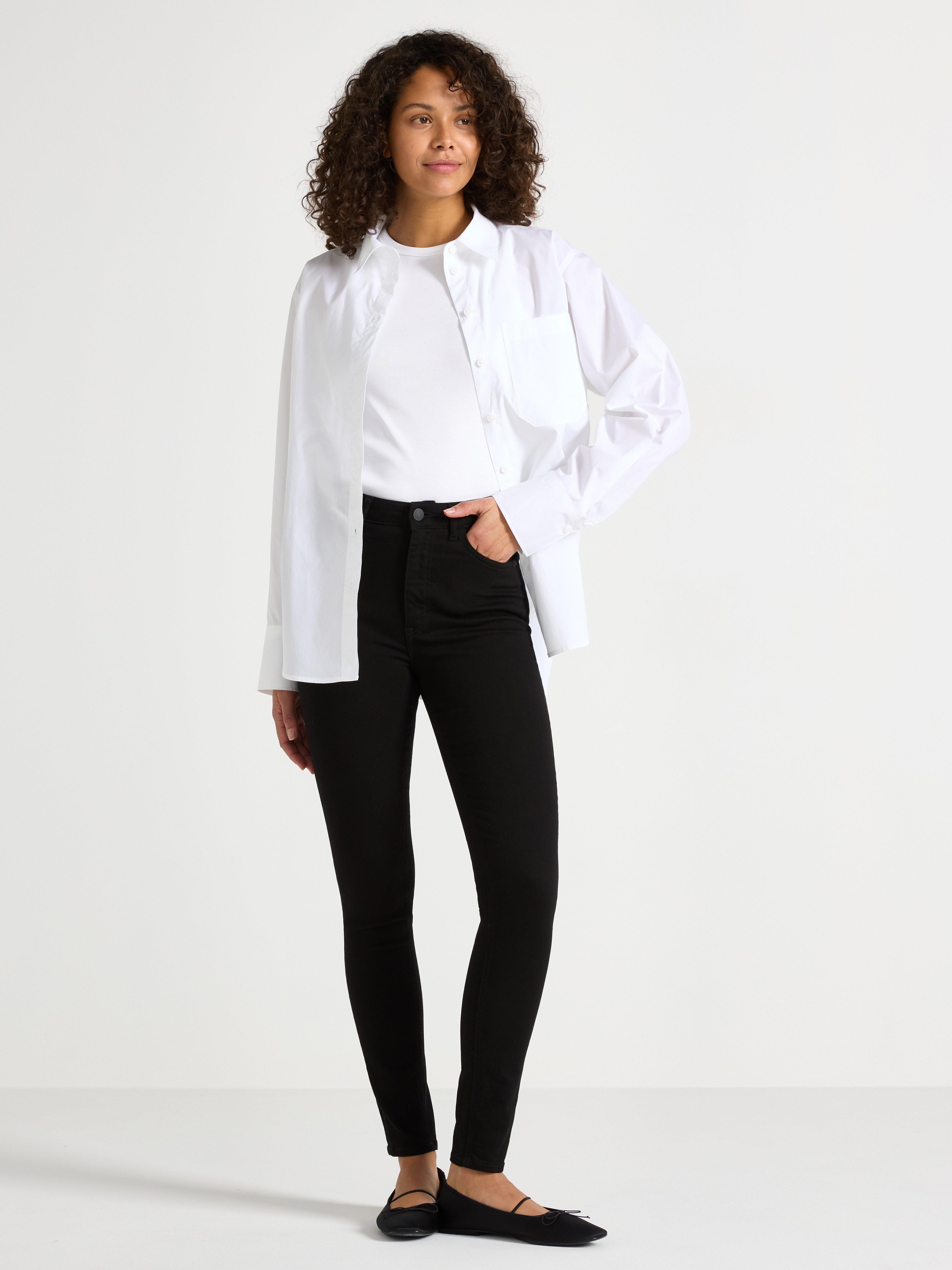 VERA smala jeans med hög midja Black