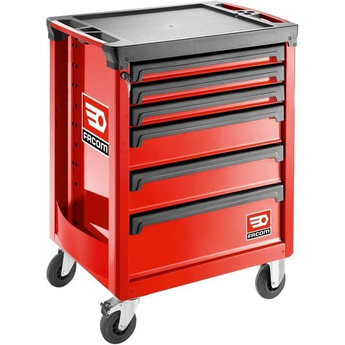 Carro de taller vacío de FACOM - ROLL.6M3APB - 6 cajones - 3 módulos por cajón - Rojo