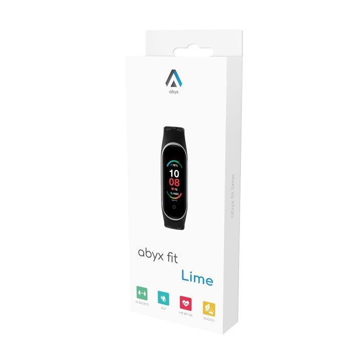 Activity tracker bracelet - Abyx - Fit Lime Black - Activity tracking - Heart rate - Notifications