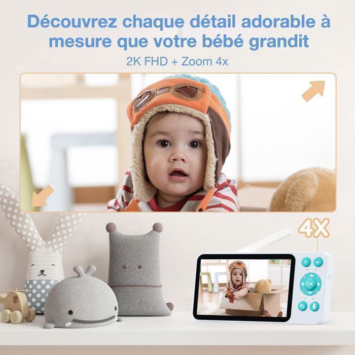 Cámara de vigilancia para bebés AIMIUVEI 4K de 5