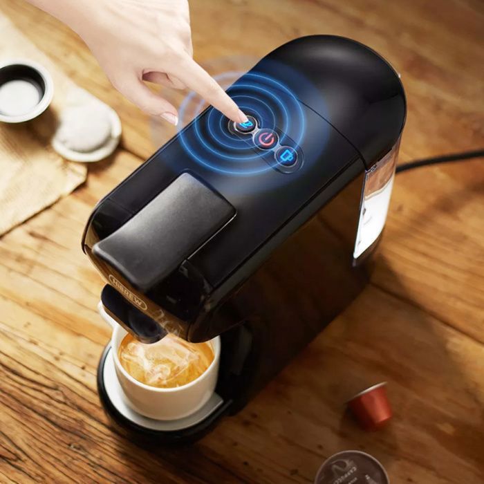 Machine à Café Expresso HiBREW H1A 1450W - Extraction 19 Bars -Cafetière à Capsules Multiples 4 en 1 Chaud/Froid