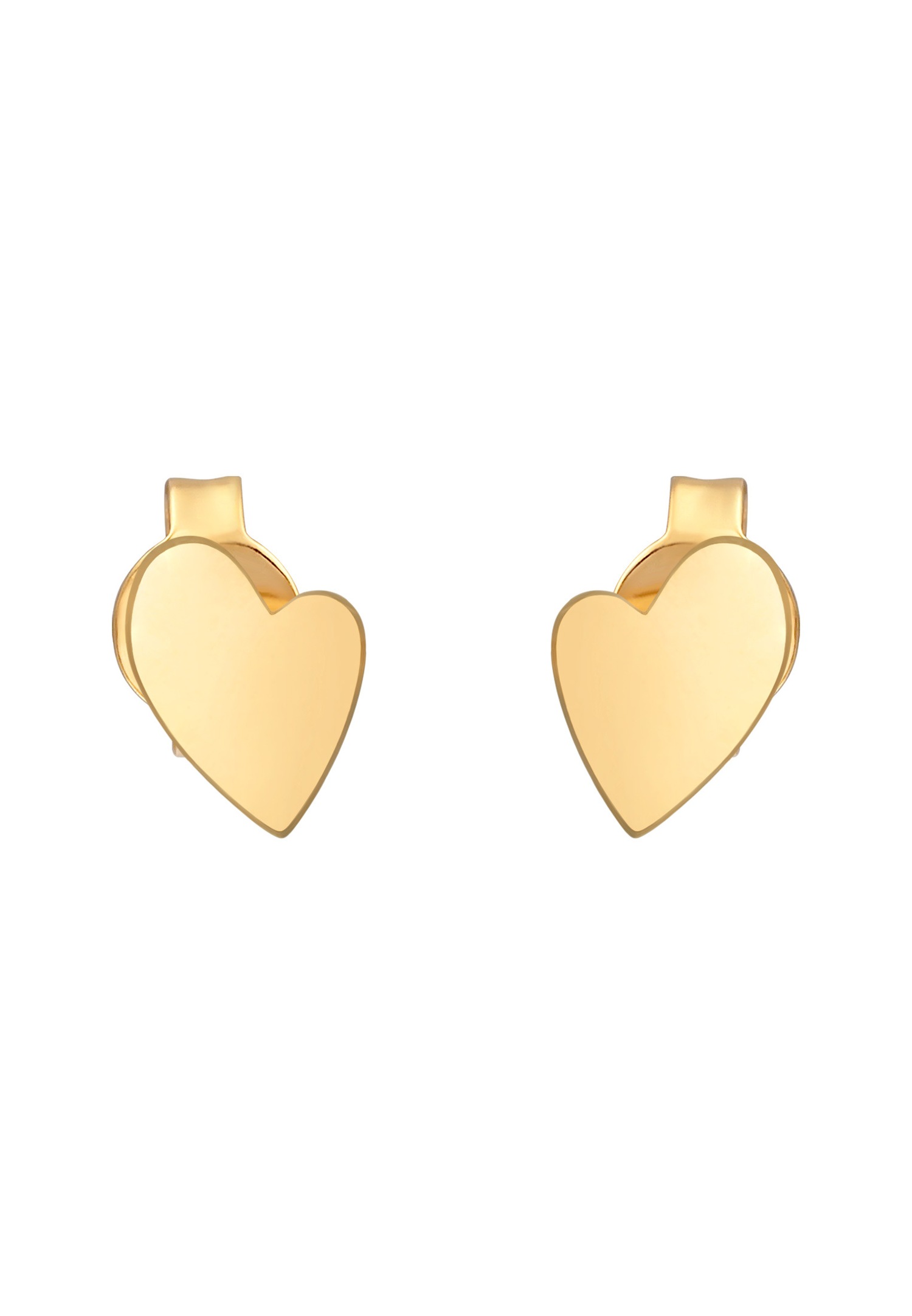 Elli Femmes Clous d'oreilles Cœur Amour Ludique en Argent Sterling 925 Plaqué Or